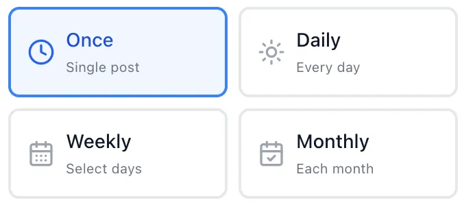 Once frequency selected in AI Groups Poster Schedule Post modal